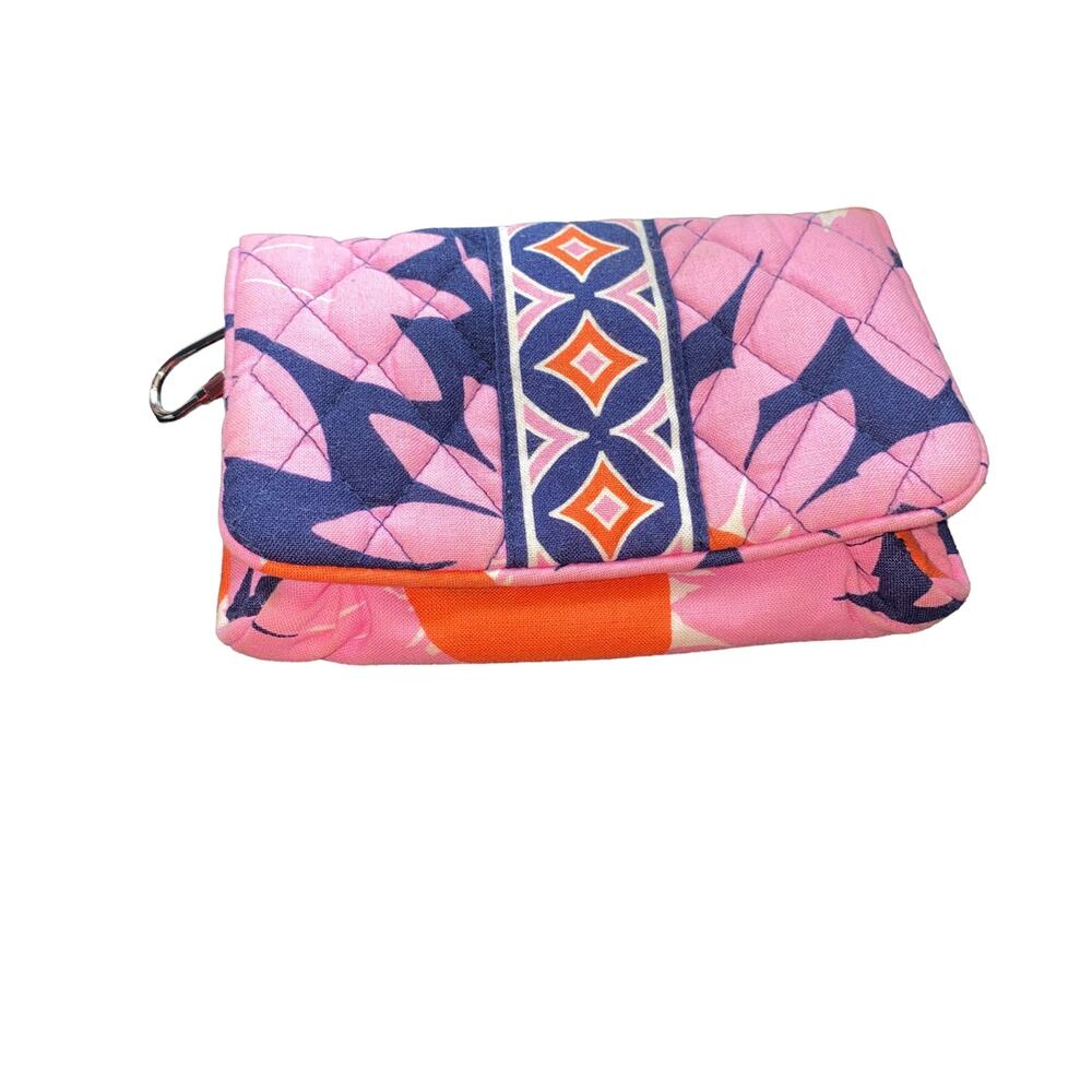 Vera Bradley Loves Me Pouch Folding Wallet Kisslock Coin Purse pink barbiecore